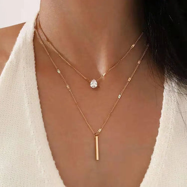 Stainless steel multilayer AAA Zircon necklace